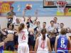 Players of Luxembourg Basket Team try to disturb Malta women during Freethrow